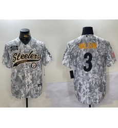 Men Pittsburgh Steelers 3 Russell Wilson 2024 Arctic Camo Salute To Service Stitched Baseball Jersey 1 Men Pittsburgh Steelers 3 Russell Wilson 2024 Arctic Camo Salute To Service Stitched Baseball Jersey 1