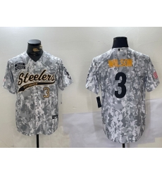 Men Pittsburgh Steelers 3 Russell Wilson 2024 Arctic Camo Salute To Service Stitched Baseball Jersey 2 Men Pittsburgh Steelers 3 Russell Wilson 2024 Arctic Camo Salute To Service Stitched Baseball Jersey 2