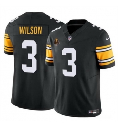Men Pittsburgh Steelers 3 Russell Wilson Black 2024 F U S E With Walter Payton Patch Vapor Untouchable Limited Stitched Jersey Men Pittsburgh Steelers 3 Russell Wilson Black 2024 F U S E With Walter Payton Patch Vapor Untouchable Limited Stitched Jersey