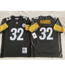 Men Pittsburgh Steelers 32 Franco Harris Black Stitched Football Jersey