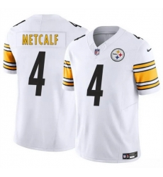 Men Pittsburgh Steelers 4 DK Metcalf White 2024 F U S E  Vapor Untouchable Limited Stitched Jersey