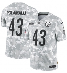 Men Pittsburgh Steelers 43 Troy Polamalu 2024 Arctic Camo Salute To Service Limited Stitched Football Jersey Men Pittsburgh Steelers 43 Troy Polamalu 2024 Arctic Camo Salute To Service Limited Stitched Football Jersey