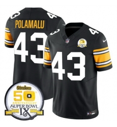 Men Pittsburgh Steelers 43 Troy Polamalu Black 2024 F U S E 50th Anniversary Of Super Bowl IX Vapor Untouchable Limited Stitched Jersey Men Pittsburgh Steelers 43 Troy Polamalu Black 2024 F U S E 50th Anniversary Of Super Bowl IX Vapor Untouchable Limited Stitched Jersey