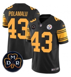 Men Pittsburgh Steelers 43 Troy Polamalu Black F U S E DMR Patch Vapor Limited Stitched Jersey Men Pittsburgh Steelers 43 Troy Polamalu Black F U S E DMR Patch Vapor Limited Stitched Jersey