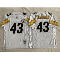 Men Pittsburgh Steelers 43 Troy Polamalu White Stitched Football Jersey