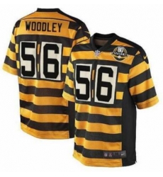 Men Pittsburgh Steelers 56 Lamarr Woodley Yellow Black 80 Season PatchThrowback Jersey Men Pittsburgh Steelers 56 Lamarr Woodley Yellow Black 80 Season PatchThrowback Jersey