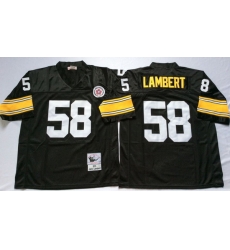 Men Pittsburgh Steelers 58 Jack Lambert Black M&N Throwback Jersey Men Pittsburgh Steelers 58 Jack Lambert Black M&N Throwback Jersey