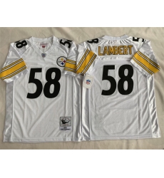 Men Pittsburgh Steelers 58 Jack Lambert White Stitched Football Jersey Men Pittsburgh Steelers 58 Jack Lambert White Stitched Football Jersey