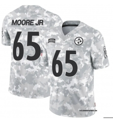 Men Pittsburgh Steelers 65 Dan Moore Jr. 2024 Arctic Camo Salute To Service Limited Stitched Football Jersey Men Pittsburgh Steelers 65 Dan Moore Jr. 2024 Arctic Camo Salute To Service Limited Stitched Football Jersey