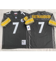 Men Pittsburgh Steelers 7 Ben Roethlisberger Black Stitched Football Jersey Men Pittsburgh Steelers 7 Ben Roethlisberger Black Stitched Football Jersey