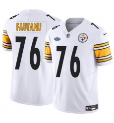 Men Pittsburgh Steelers 76 Troy Fautanu White 2024 With Dradt Patch F U S E Vapor Untouchable Limited Stitched Jersey Men Pittsburgh Steelers 76 Troy Fautanu White 2024 With Dradt Patch F U S E Vapor Untouchable Limited Stitched Jersey