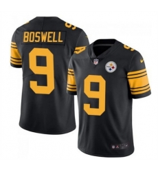 Men Pittsburgh Steelers 9 Chris Boswell Black Vapor Color Rush Stitched Jersey Men Pittsburgh Steelers 9 Chris Boswell Black Vapor Color Rush Stitched Jersey