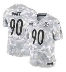 Men Pittsburgh Steelers 90 T J Watt 2024 Arctic Camo Salute To Service Limited Stitched Football Jersey Men Pittsburgh Steelers 90 T J Watt 2024 Arctic Camo Salute To Service Limited Stitched Football Jersey