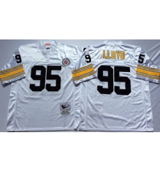 Men Pittsburgh Steelers 95 Greg Lloyd White M&N Throwback Jersey Men Pittsburgh Steelers 95 Greg Lloyd White M&N Throwback Jersey