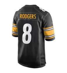 Men Pittsburgh Steelers Aaron Rodgers #8 Black Stitched Football Jersey Men Pittsburgh Steelers Aaron Rodgers #8 Black Stitched Football Jersey