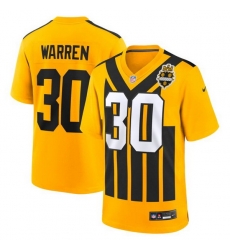 Men Pittsburgh Steelers Jaylen Warren #30 Gold 1933 F U S E Throwback Alternate Football Stitched Football Jersey Men Pittsburgh Steelers Jaylen Warren #30 Gold 1933 F U S E Throwback Alternate Football Stitched Football Jersey