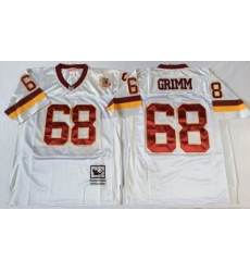 Men Redskins 68 Russ Grimm White M&N Throwback Jersey Men Redskins 68 Russ Grimm White M&N Throwback Jersey