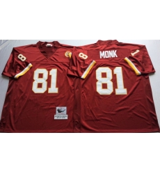 Men Redskins 81 Art Monk Red M&N Throwback Jersey Men Redskins 81 Art Monk Red M&N Throwback Jersey