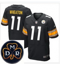Men's Nike Pittsburgh Steelers #11 Markus Wheaton Black Team Color NFL Elite MDR Dan Rooney Patch Jersey Men's Nike Pittsburgh Steelers #11 Markus Wheaton Black Team Color NFL Elite MDR Dan Rooney Patch Jersey
