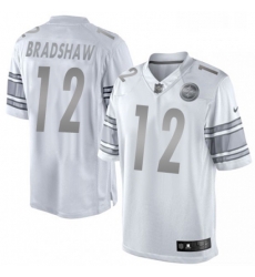 Mens Nike Pittsburgh Steelers 12 Terry Bradshaw Limited White Platinum NFL Jersey Mens Nike Pittsburgh Steelers 12 Terry Bradshaw Limited White Platinum NFL Jersey