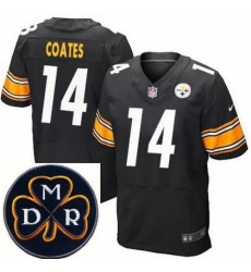 Men's Nike Pittsburgh Steelers #14 Sammie Coates Black Team Color Stitched NFL Elite MDR Dan Rooney Patch Jersey Men's Nike Pittsburgh Steelers #14 Sammie Coates Black Team Color Stitched NFL Elite MDR Dan Rooney Patch Jersey