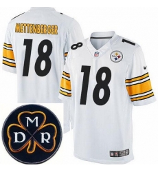 Men's Nike Pittsburgh Steelers #18 Zach Mettenberger Elite White NFL MDR Dan Rooney Patch Jersey Men's Nike Pittsburgh Steelers #18 Zach Mettenberger Elite White NFL MDR Dan Rooney Patch Jersey