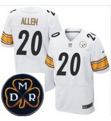 Men's Nike Pittsburgh Steelers #20 Will Allen White Stitched NFL Elite MDR Dan Rooney Patch Jersey Men's Nike Pittsburgh Steelers #20 Will Allen White Stitched NFL Elite MDR Dan Rooney Patch Jersey