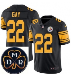 Men's Nike Pittsburgh Steelers #22 William Gay Elite Black Rush NFL MDR Dan Rooney Patch Jersey Men's Nike Pittsburgh Steelers #22 William Gay Elite Black Rush NFL MDR Dan Rooney Patch Jersey