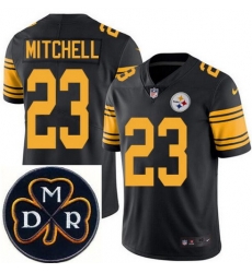 Men's Nike Pittsburgh Steelers #23 Mike Mitchell Elite Black Rush NFL MDR Dan Rooney Patch Jersey Men's Nike Pittsburgh Steelers #23 Mike Mitchell Elite Black Rush NFL MDR Dan Rooney Patch Jersey