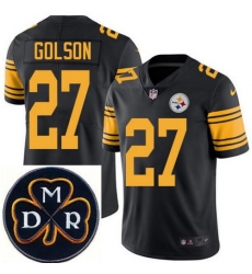 Men's Nike Pittsburgh Steelers #27 Senquez Golson Elite Black Rush NFL MDR Dan Rooney Patch Jersey Men's Nike Pittsburgh Steelers #27 Senquez Golson Elite Black Rush NFL MDR Dan Rooney Patch Jersey