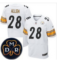 Men's Nike Pittsburgh Steelers #28 Cortez Allen White Stitched NFL Elite MDR Dan Rooney Patch Jersey Men's Nike Pittsburgh Steelers #28 Cortez Allen White Stitched NFL Elite MDR Dan Rooney Patch Jersey