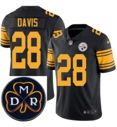 Men's Nike Pittsburgh Steelers #28 Sean Davis Elite Black Rush NFL MDR Dan Rooney Patch Jersey Men's Nike Pittsburgh Steelers #28 Sean Davis Elite Black Rush NFL MDR Dan Rooney Patch Jersey