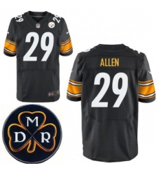 Men's Nike Pittsburgh Steelers #29 Brian Allen Black Stitched NFL Elite MDR Dan Rooney Patch Jersey Men's Nike Pittsburgh Steelers #29 Brian Allen Black Stitched NFL Elite MDR Dan Rooney Patch Jersey