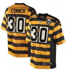 Mens Nike Pittsburgh Steelers 30 James Conner Elite YellowBlack Alternate 80TH Anniversary Throwback NFL Jersey Mens Nike Pittsburgh Steelers 30 James Conner Elite YellowBlack Alternate 80TH Anniversary Throwback NFL Jersey
