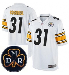 Men's Nike Pittsburgh Steelers #31 Ross Cockrell Elite White NFL MDR Dan Rooney Patch Jersey Men's Nike Pittsburgh Steelers #31 Ross Cockrell Elite White NFL MDR Dan Rooney Patch Jersey