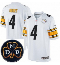 Men's Nike Pittsburgh Steelers #4 Jordan Berry Elite White NFL MDR Dan Rooney Patch Jersey Men's Nike Pittsburgh Steelers #4 Jordan Berry Elite White NFL MDR Dan Rooney Patch Jersey