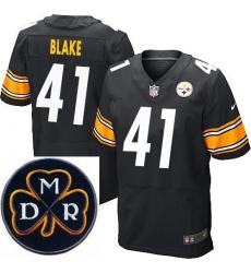 Men's Nike Pittsburgh Steelers #41 Antwon Blake Black Team Color Stitched NFL Elite MDR Dan Rooney Patch Jersey Men's Nike Pittsburgh Steelers #41 Antwon Blake Black Team Color Stitched NFL Elite MDR Dan Rooney Patch Jersey