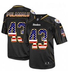 Mens Nike Pittsburgh Steelers 43 Troy Polamalu Elite Black USA Flag Fashion NFL Jersey Mens Nike Pittsburgh Steelers 43 Troy Polamalu Elite Black USA Flag Fashion NFL Jersey