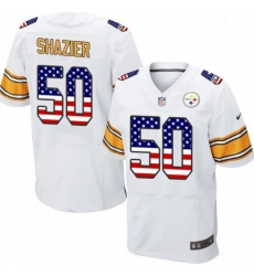 Mens Nike Pittsburgh Steelers 50 Ryan Shazier Elite White Road USA Flag Fashion NFL Jersey Mens Nike Pittsburgh Steelers 50 Ryan Shazier Elite White Road USA Flag Fashion NFL Jersey