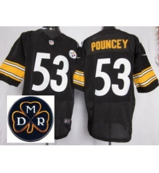 Men's Nike Pittsburgh Steelers #53 Maurkice Pouncey Black Elite MDR Dan Rooney Patch Jerseys Men's Nike Pittsburgh Steelers #53 Maurkice Pouncey Black Elite MDR Dan Rooney Patch Jerseys