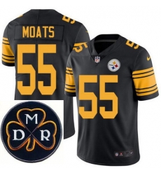 Men's Nike Pittsburgh Steelers #55 Arthur Moats Elite Black Rush NFL MDR Dan Rooney Patch Jersey Men's Nike Pittsburgh Steelers #55 Arthur Moats Elite Black Rush NFL MDR Dan Rooney Patch Jersey