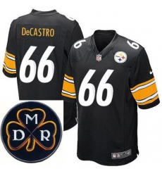 Men's Nike Pittsburgh Steelers #66 David DeCastro Black Elite MDR Dan Rooney Patch Jerseys Men's Nike Pittsburgh Steelers #66 David DeCastro Black Elite MDR Dan Rooney Patch Jerseys