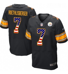 Mens Nike Pittsburgh Steelers 7 Ben Roethlisberger Elite Black Home USA Flag Fashion NFL Jersey Mens Nike Pittsburgh Steelers 7 Ben Roethlisberger Elite Black Home USA Flag Fashion NFL Jersey