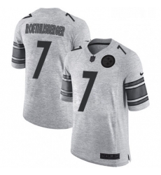 Mens Nike Pittsburgh Steelers 7 Ben Roethlisberger Limited Gray Gridiron II NFL Jersey Mens Nike Pittsburgh Steelers 7 Ben Roethlisberger Limited Gray Gridiron II NFL Jersey