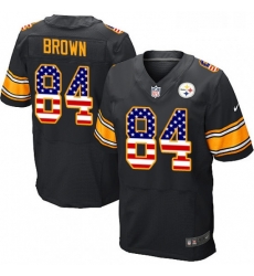 Mens Nike Pittsburgh Steelers 84 Antonio Brown Elite Black Home USA Flag Fashion NFL Jersey Mens Nike Pittsburgh Steelers 84 Antonio Brown Elite Black Home USA Flag Fashion NFL Jersey
