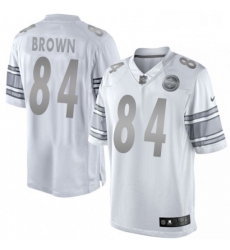Mens Nike Pittsburgh Steelers 84 Antonio Brown Limited White Platinum NFL Jersey Mens Nike Pittsburgh Steelers 84 Antonio Brown Limited White Platinum NFL Jersey