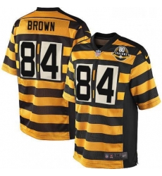 Mens Nike Pittsburgh Steelers 84 Antonio Brown Limited YellowBlack Alternate 80TH Anniversary Throwback NFL Jersey Mens Nike Pittsburgh Steelers 84 Antonio Brown Limited YellowBlack Alternate 80TH Anniversary Throwback NFL Jersey