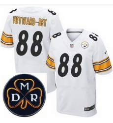 Men's Nike Pittsburgh Steelers #88 Darrius Heyward-Bey White Stitched NFL Elite MDR Dan Rooney Patch Jersey Men's Nike Pittsburgh Steelers #88 Darrius Heyward-Bey White Stitched NFL Elite MDR Dan Rooney Patch Jersey