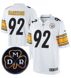 Men's Nike Pittsburgh Steelers #92 James Harrison White MDR Dan Rooney Patch Jerseys Men's Nike Pittsburgh Steelers #92 James Harrison White MDR Dan Rooney Patch Jerseys