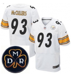 Men's Nike Pittsburgh Steelers #93 Dan McCullers Elite White NFL MDR Dan Rooney Patch Jersey Men's Nike Pittsburgh Steelers #93 Dan McCullers Elite White NFL MDR Dan Rooney Patch Jersey
